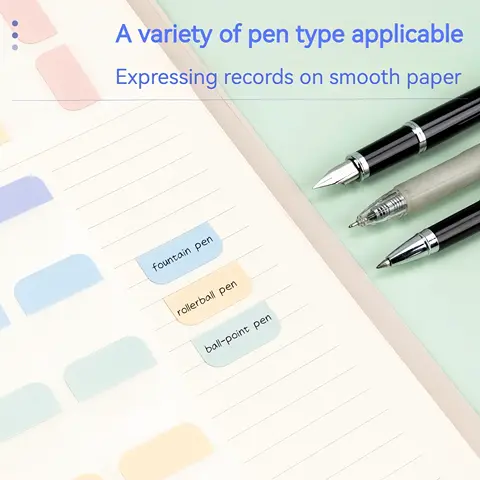 420 st. ljusa färger självhäftande indexflikar, 3 storlekar 6 färger skrivbara återanvändbara filetiketter för Bibeln 6 best sales indexklistermärken - №2