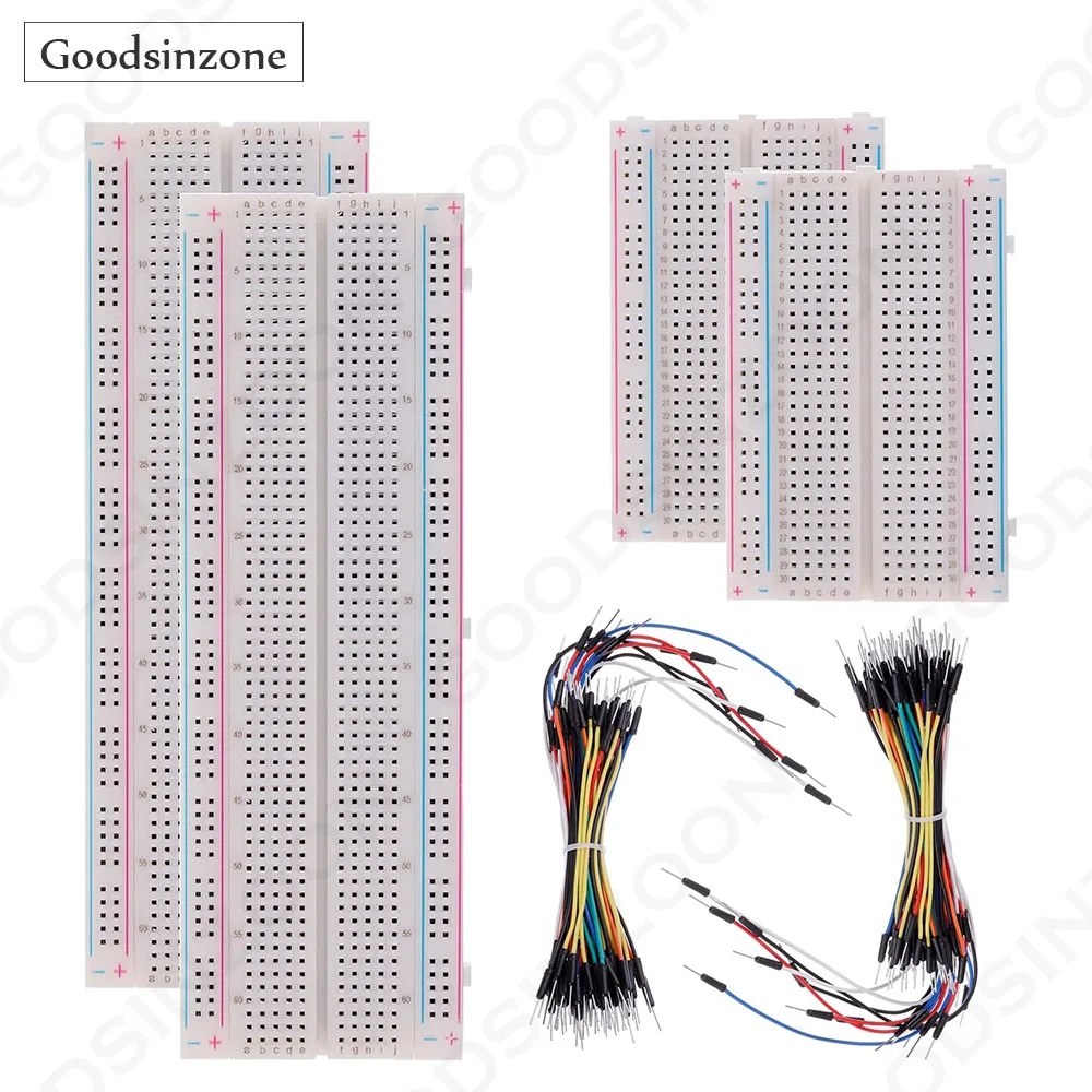 

130Pcs/Lot | 4Pcs Solderless Breadboard | 830 / 400 Points 126Pcs Flexible Breadboard Jumper Wires for Arduino Raspberry Pi 5 4
