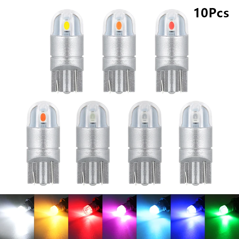 

10 шт. светодиодные лампы T10 W5W - 2SMD 3030 янтарные фонари для номерных знаков/DRL/боковых маркеров, универсальные аксессуары для автомобильного освещения 194 168
