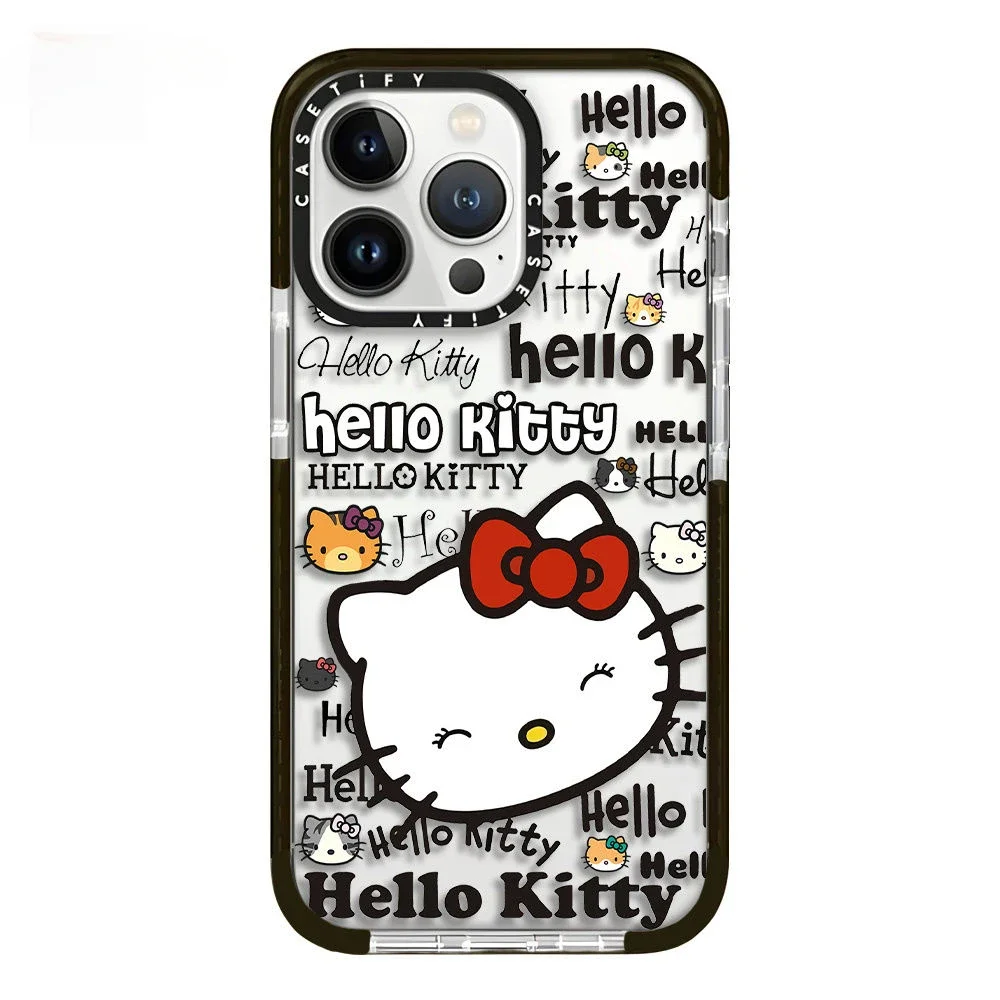 Sanrio  Hello Kitty Avatar Iphone Case Cartoon Girl Sticker All-Inclusive Soft Protection Case for IPhone16 15 14 13 12 Promax