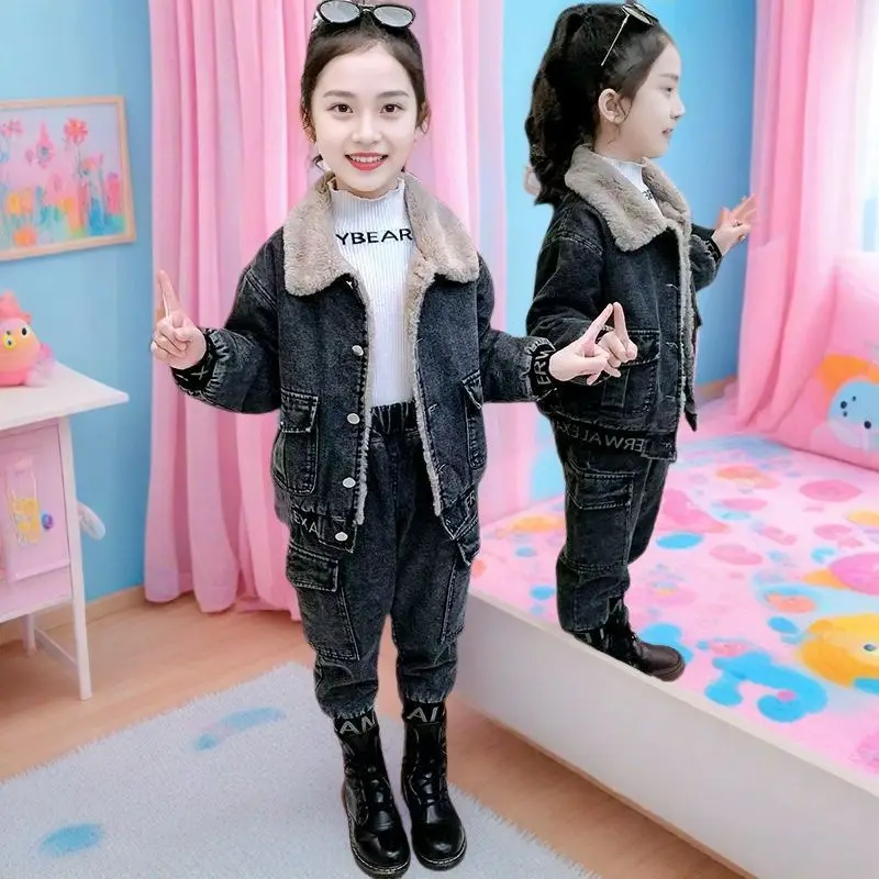 

Детский джинсовый костюм: джинсы для мальчиков, джинсовый костюм для девочек, комплект из 2 предметов, одежда для мальчиков, брюки Y2K, детские спортивные штаны, куртка, осенняя одежда оптом