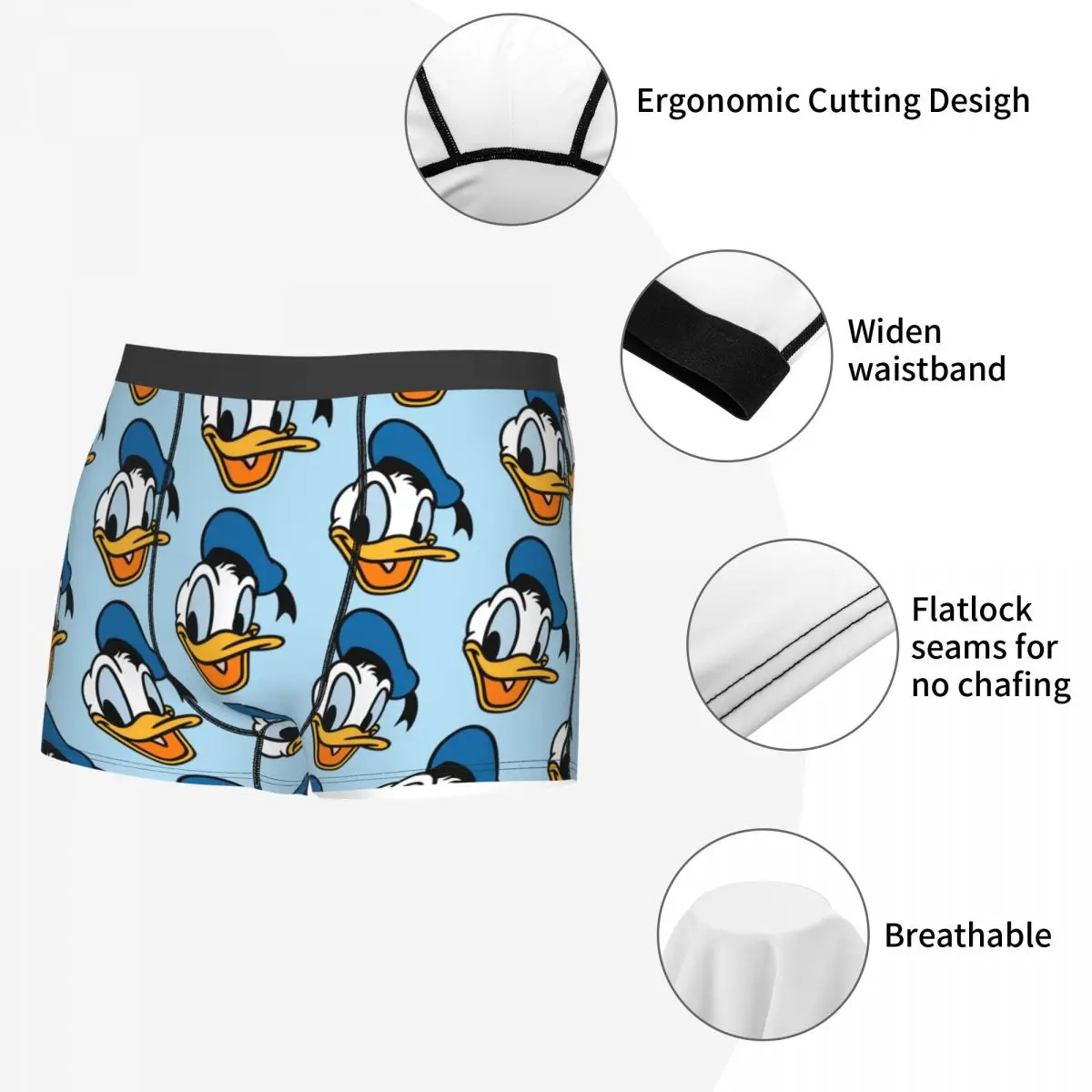 Funny Boxer Donald Duck Shorts Panties Man Underwear Soft Underpants for Male S-XXL