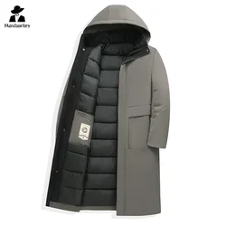 Men's Winter Jacket Long Classic Luxury Detachable Hooded Thick Down Cotton Warm Coat Male Light Business Party Cold-proof Parka