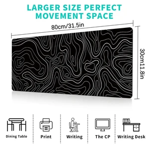 1 pcs gaming mouse pad large keyboard 31.5x11.8in mouse pad black and white topographic mouse pad for keyboard with anti-SL 11 Main Vitamin D Sales - №1
