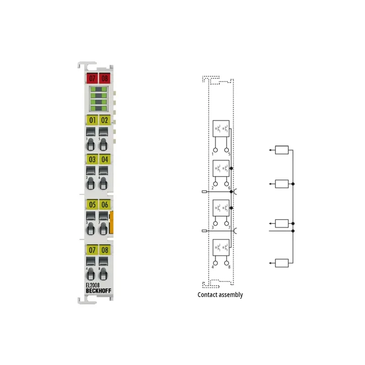 Beckhoff EL2008 EtherCAT Terminal with 8-Channel Digital Output 24 V DC 0.5 a for Input and Output (IO)