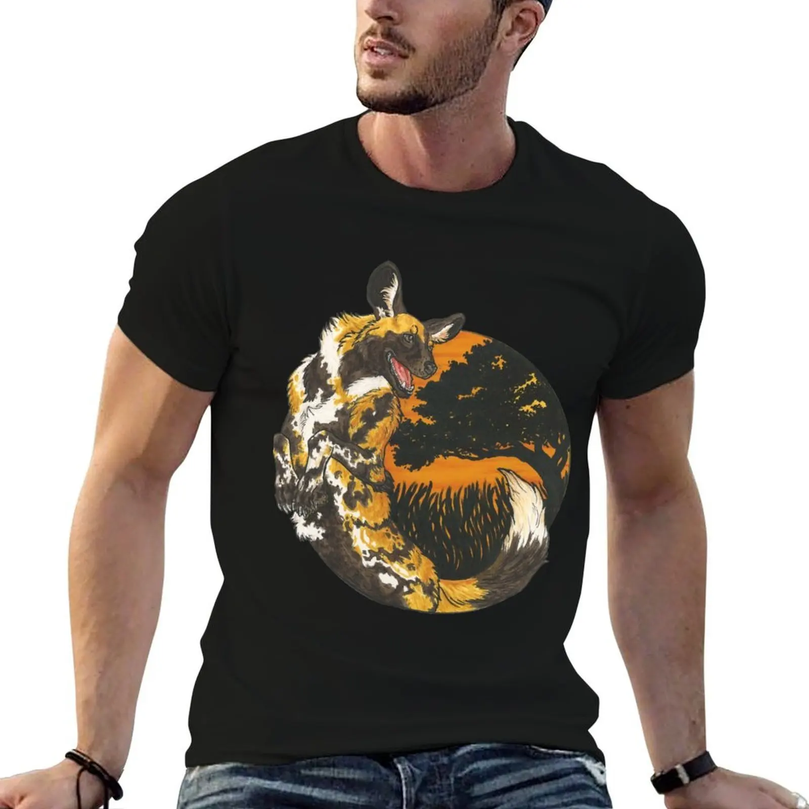 

African Painted Dog T-Shirt t shirts designer man t shirts cotton T-Shirt