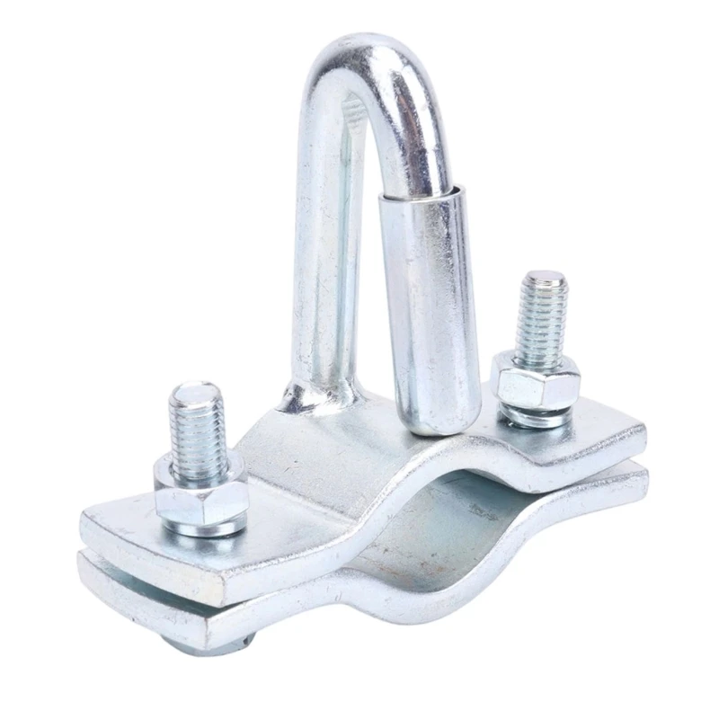 Trailer Brake Cable Clamp, U-Shaped Plated Steel Retainer with Paired Plates and Threaded Fasteners for Recreational D7YA