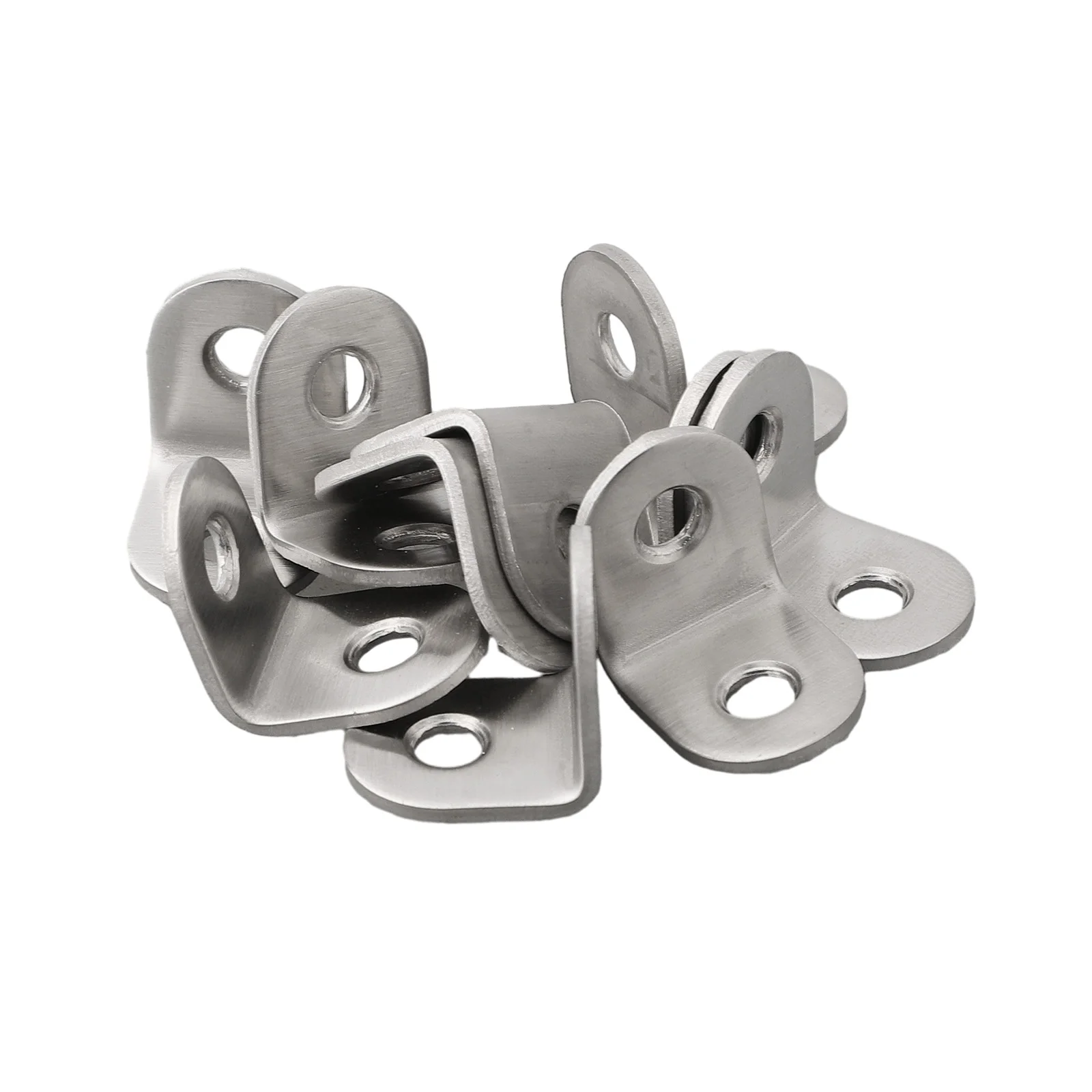 New 10pcs/set 90 Degree L-shape Bracket L Shape Corner Brackets Stainless Steel Fastener Furniture Cabinet Screen Wall Brackets