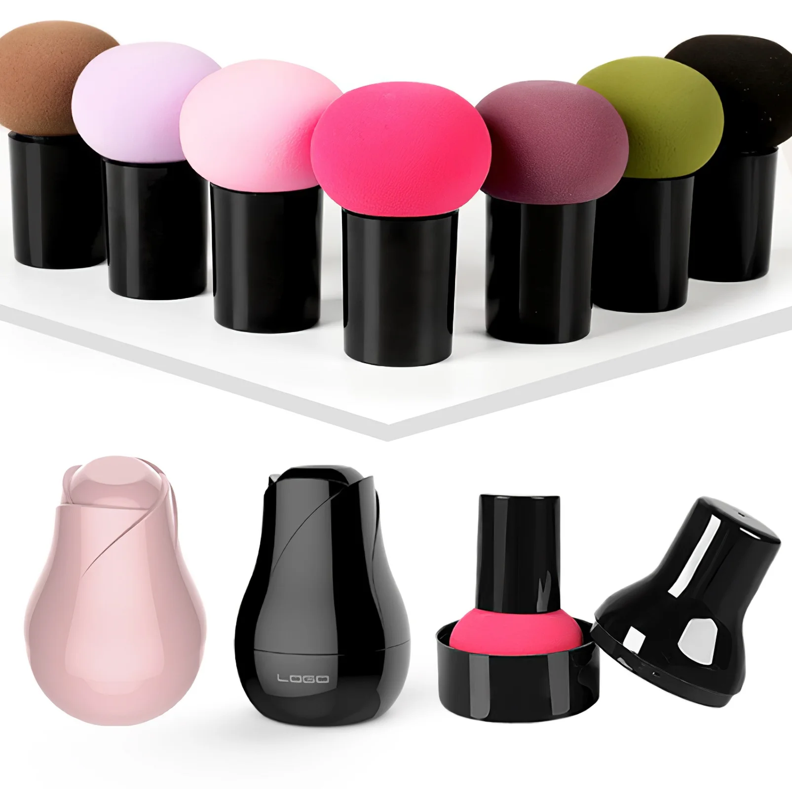 3 szt. Grzybek do makijażu, silikonowa gąbka do blendowania, rozszerzalna, do podkładu, kremu, różu, rozświetlacza, do stosowania na sucho i na mokro.