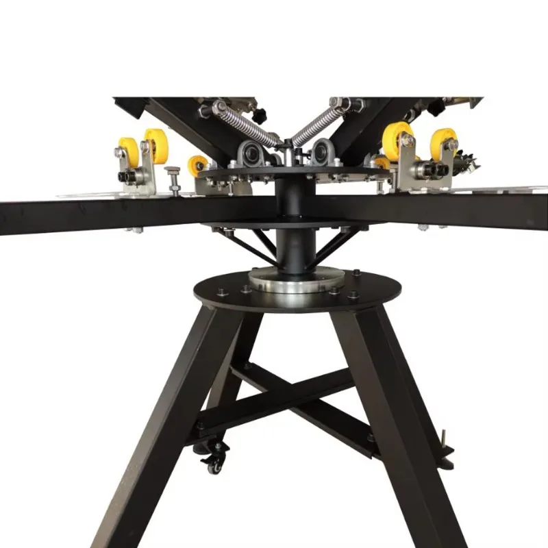 Fotografia 7: Máquina de Impressão Têxtil Rotativa 4 Cores 4 Mesas para Serigrafia e Prensagem de Roupas