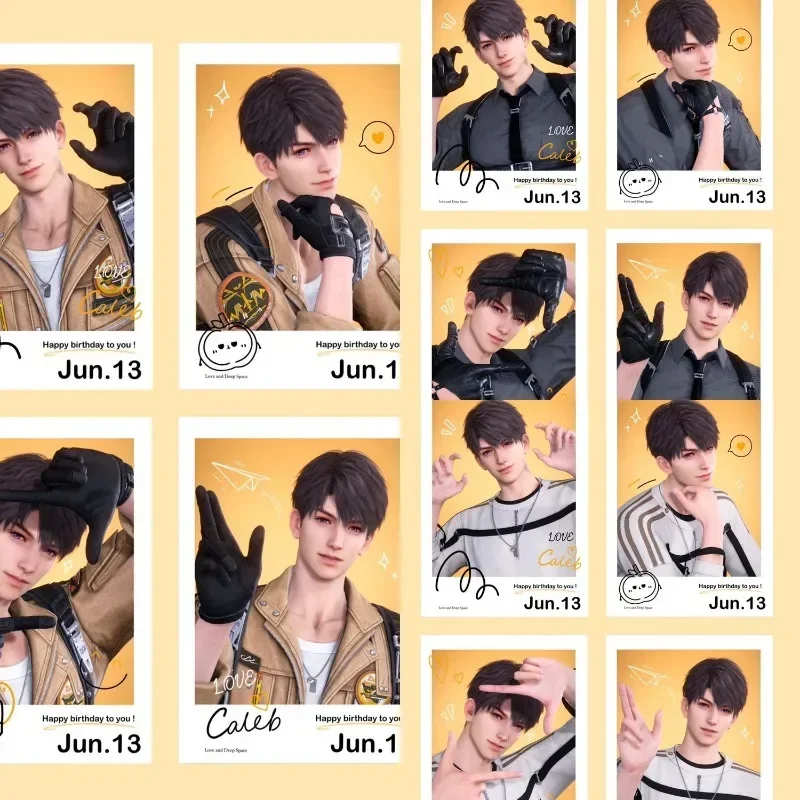 Cute 12Pcs/Pack 2025 Game Love and Deepspace Merch Fans Collection Character Cards Caleb Xia YiZhou Valentine's Day Gift