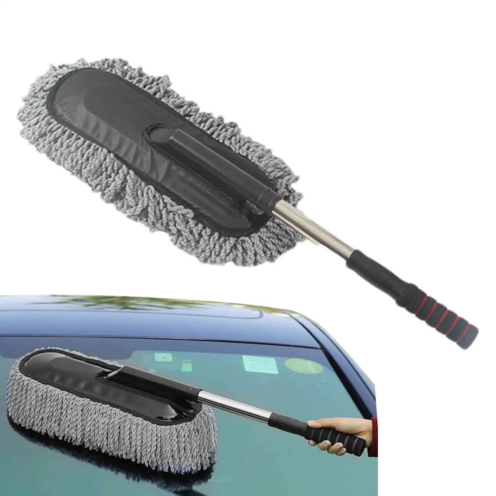 1pc soft bristles Car Washing Mop Scalable Handle Dust Remover Cleaning Brush Kit Soft Hair Car Duster Mop Wash Tool Auto Parts