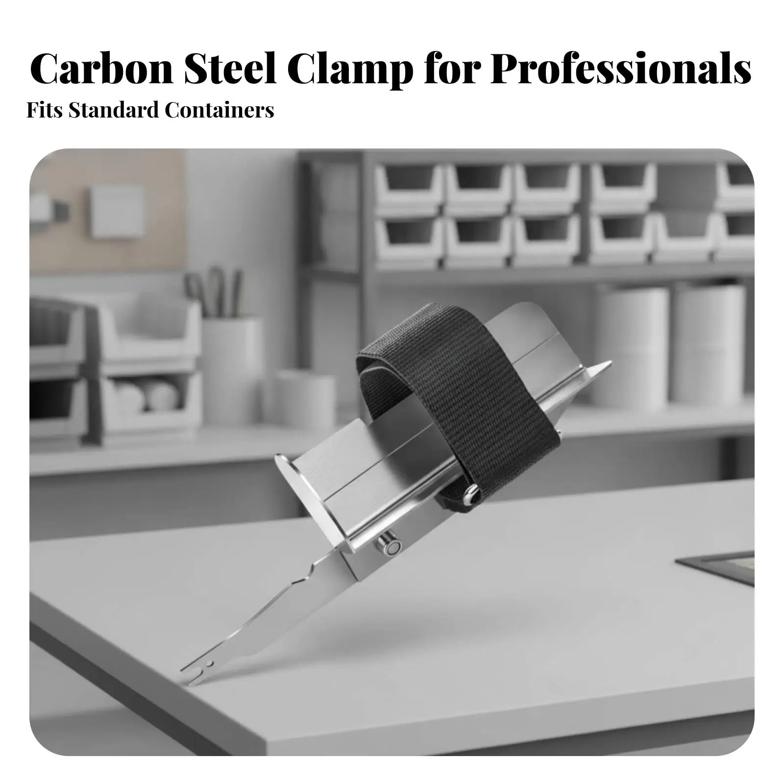 Paint Can Shaker Attachment for Saw Tool Silver Carbon Steel Black Strap Heavy Duty