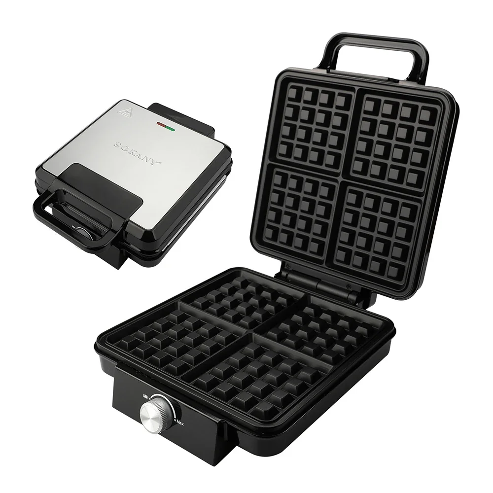 Non-stick Cooker, Easy To Clean,Belgian Electric Waffle Maker, 4 Pot Smart Temperature Control Double Sided Heating