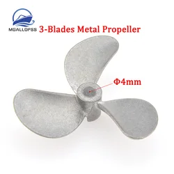 1pc 4mm Shaft Positive/Reverse 3-Blades Metal Propeller Submerged Prop 28mm 32mm 36mm 40mm 44mm 48mm for RC Boat Marine Tug Bait