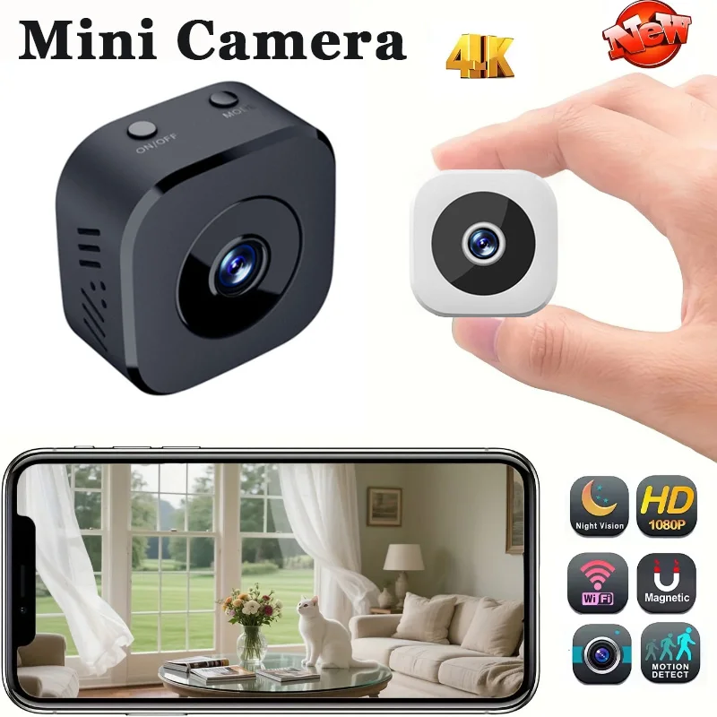 Mini Security Camera Pro 4K Full HD WiFi Surveillance With 2 Way Audio Motion Detection Infrared Night Vision Security Camera