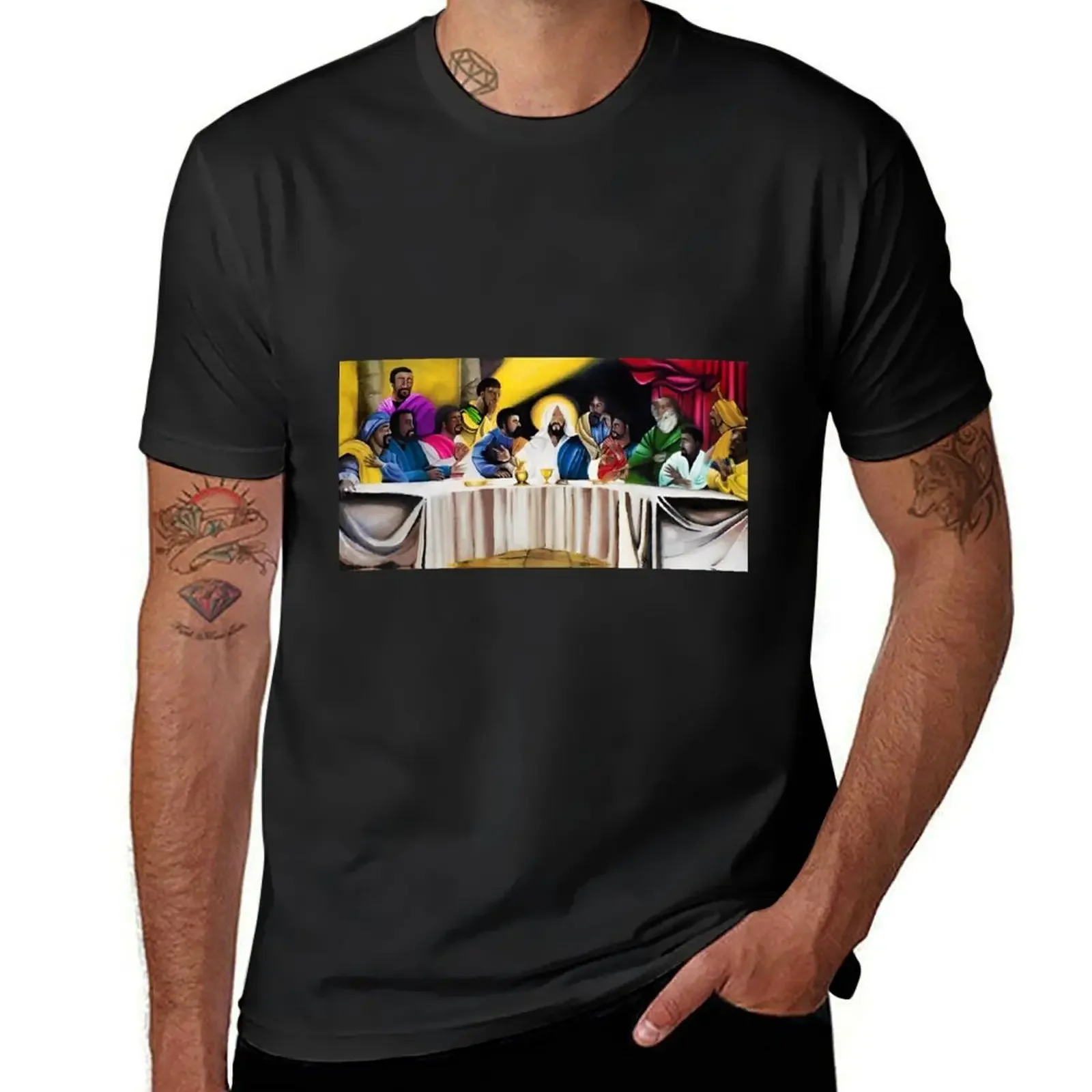 

African American masterpiece, The last supper with Jesus portrait painting color photograph T-Shirt