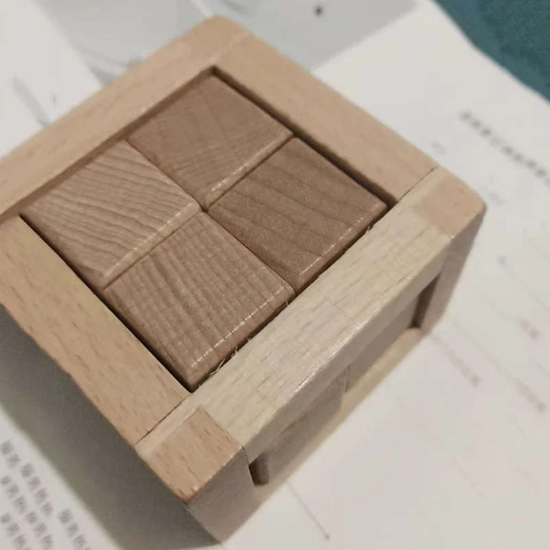 Pädagogisches Entwirrungsspielzeug, ineinandergreifender Puzzle-Würfel, hölzerner Denkaufgabe für Erwachsene und Kinder, IQ-Testspiele, kreative Geschenke