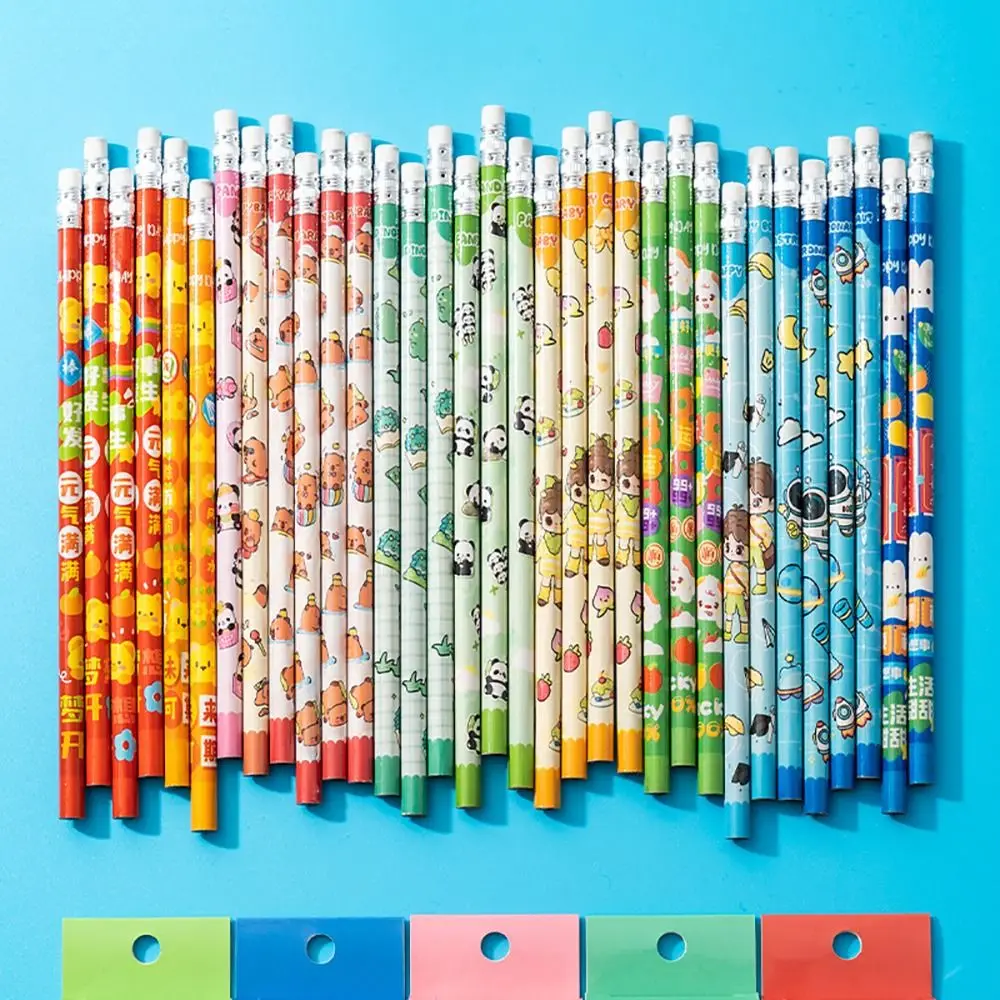Durable With Rubber Head HB Pencil Stationery Cartoon Painting Pencil Smooth Writing Sketch Pencil School