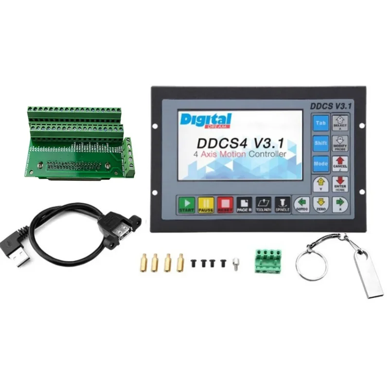 Ddcsv3.1 Cnc Offline Controller 3/4 Axis Motion Control System 500Khz G Code Instead Of Mach3 Metal Shell