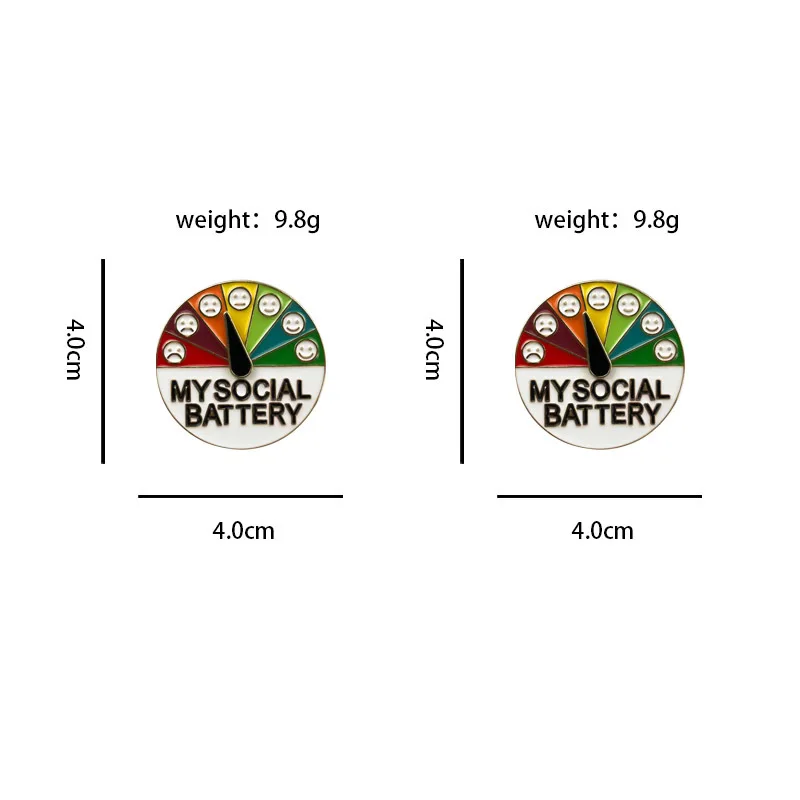 Social Power Brooches Emotion Management Energy Metal Badges Pins Clothing Backpacks Personalized Diy Decorative Accessories