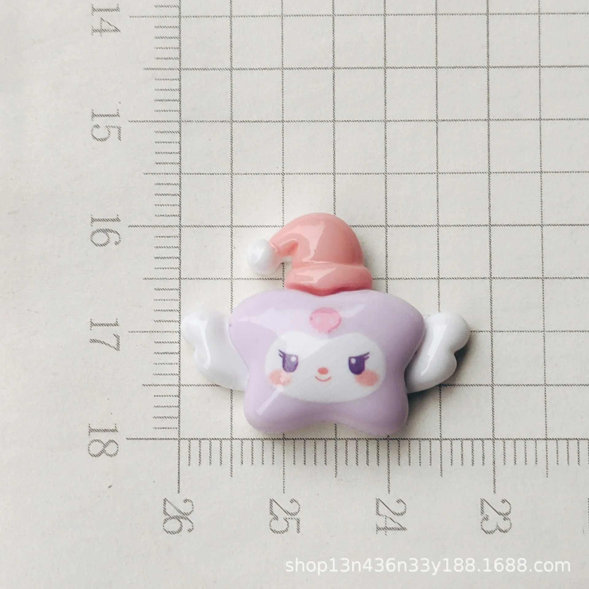 10PCS Kawai 밝은 표면 만화 날개 달린 별 시리즈 수지 플랫 백 스크랩북 입상 DIY 활 장식 액세서리 공예 A27