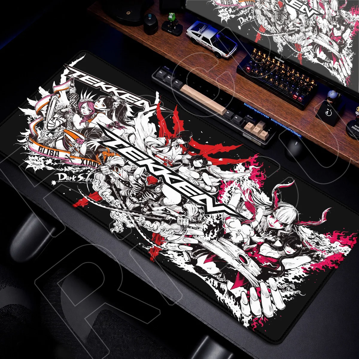 T-Tekken Fighting Game Mousepad Large Office Decoration Mouse Mat PC Rubber Accessories 900x400mm Computer Keyboard  Desktop Rug