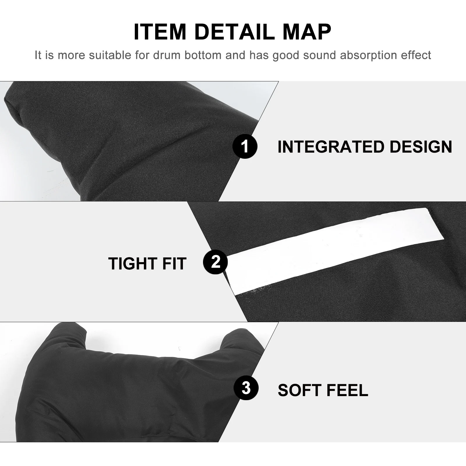 

Thickened Pillow Adhesive Sound-Absorbing Muffling Cushion For Kit Practice Black Drum Muffling Damper