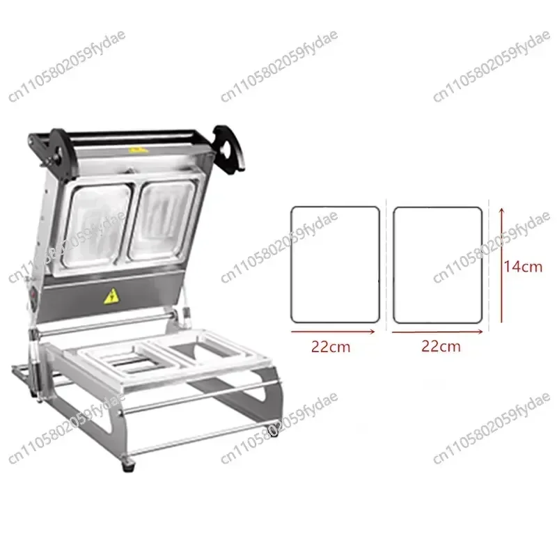 Manual Push-type Sealing Machine, Suitable for 22*14cm Food Trays, Double-compartment Cling Film Sealing Machine, Used For