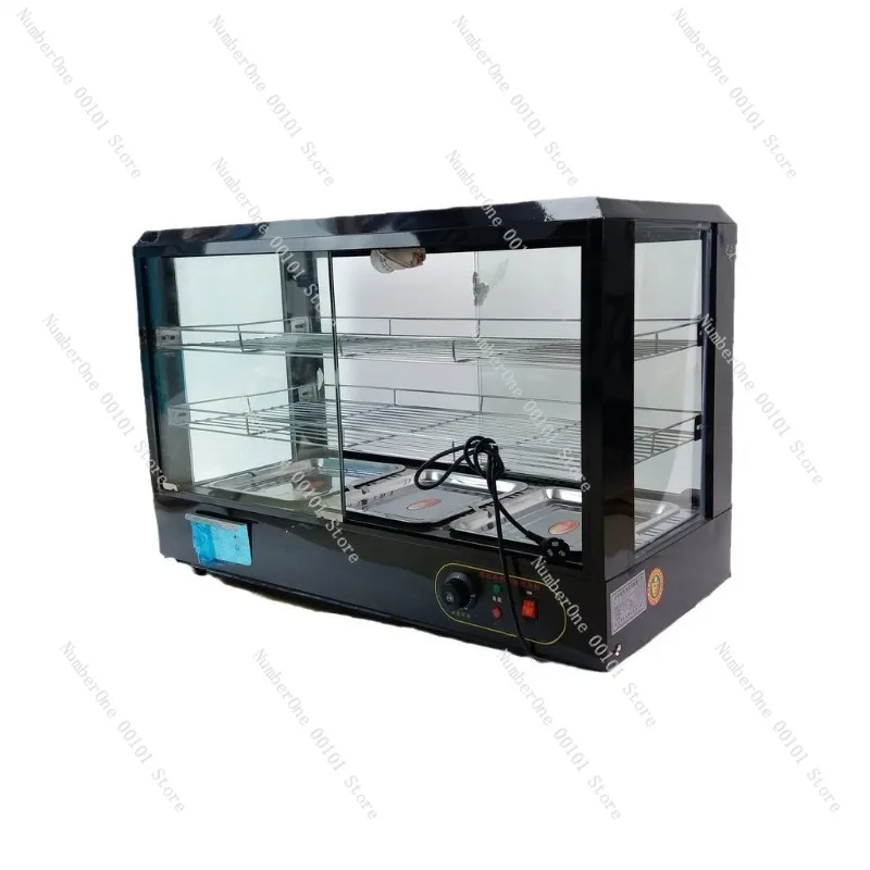 Gabinete de alimentos listo para comer con calefacción de temperatura constante, calentador de alimentos con aislamiento comercial para tartas de huevos, pollo frito, hamburguesas