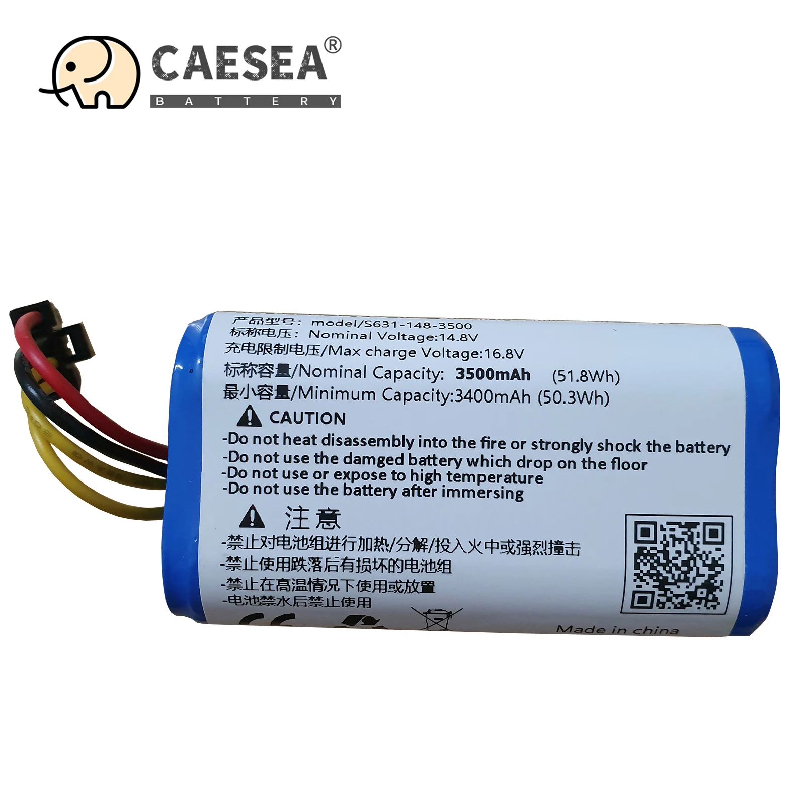 

CAESEA 14.8V 3500mAh Li-ion Rechargeable Battery for Proscenic Cocoa Smart 780T, 790T, Summer P1S P2S Robot Vacuum Cleaner