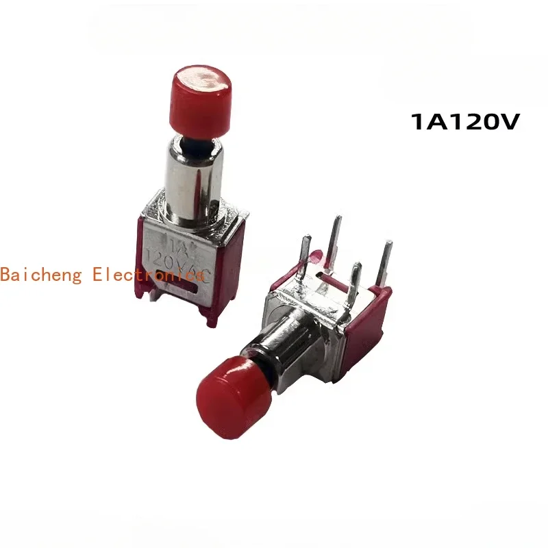 10PCS TS-21A button reset toggle switch 4-pin horizontal bent foot 1A120V