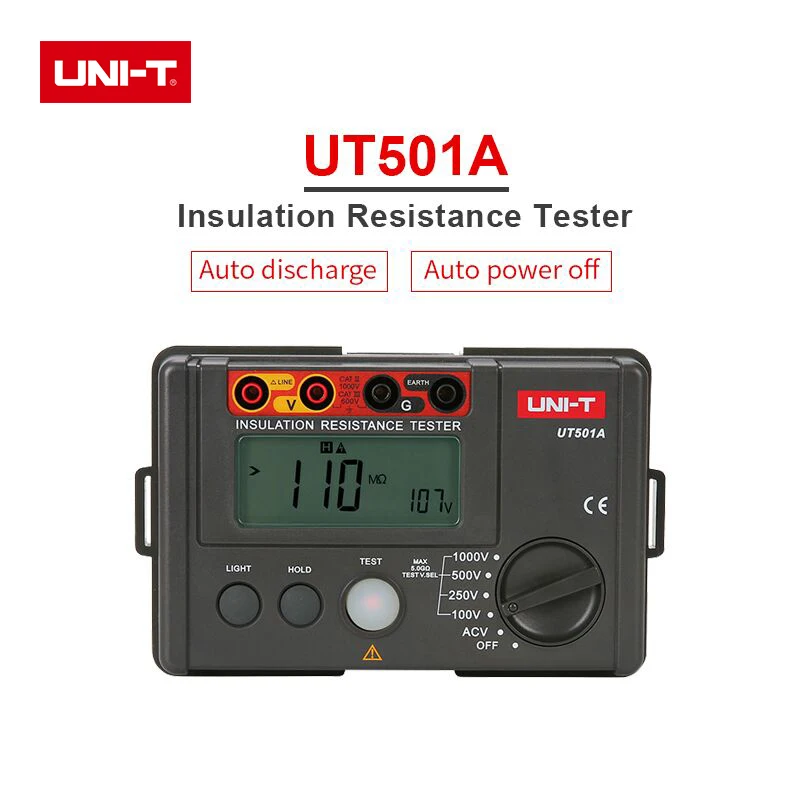 UNI-T UT501A UT501C UT502A UT502C Insulation Resistance Tester 1000V Voltage Continuity Voltmeter Digital Ohm Tester