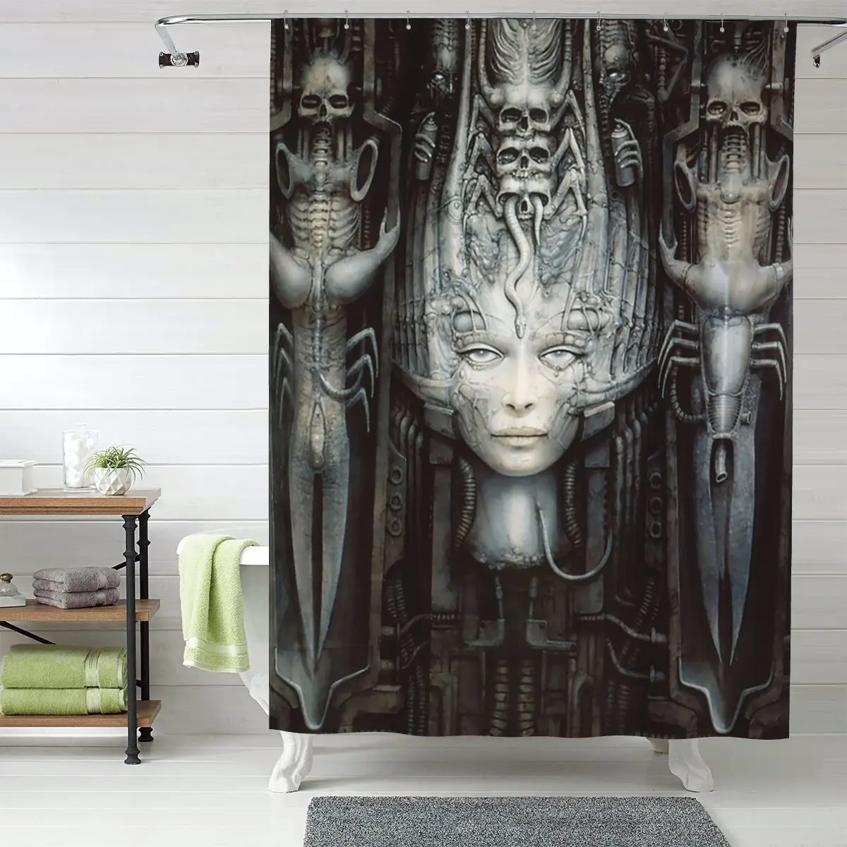 

Hr Giger - Li - Декоративная шторка для душа с рисунком, полиэстеровая, водонепроницаемая, с крючками