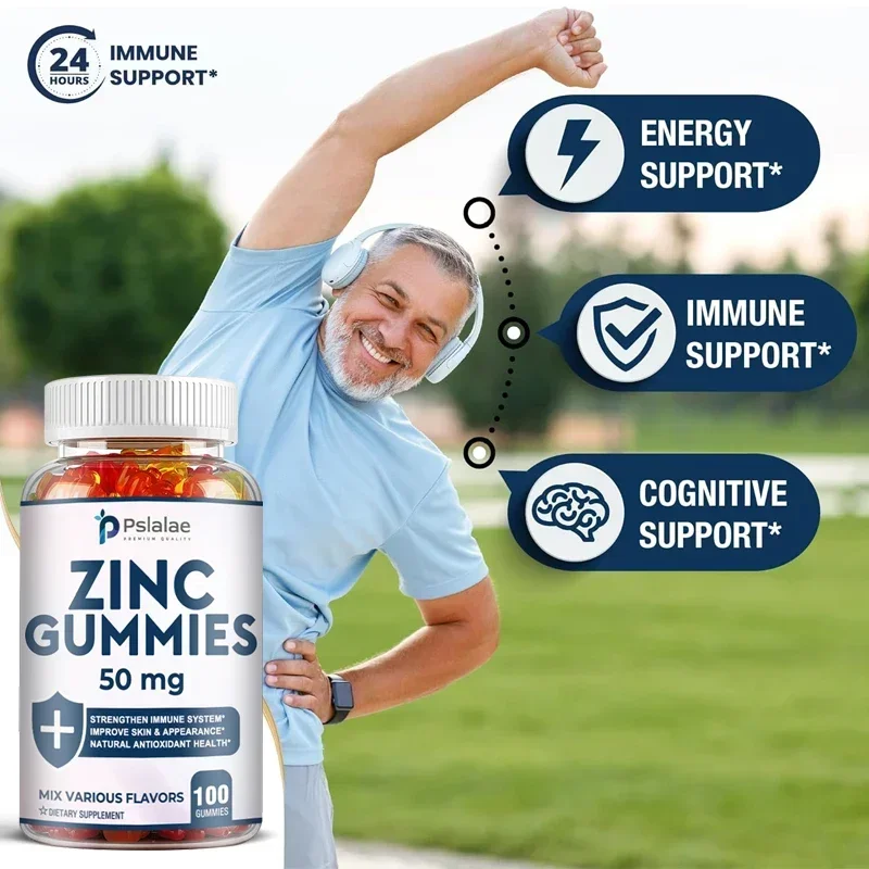 

Zinc Gummies 50 Mg - Antioxidant Support, Boosts Immune Function, Promotes Healthy Skin, and Promotes Bone Marrow Health