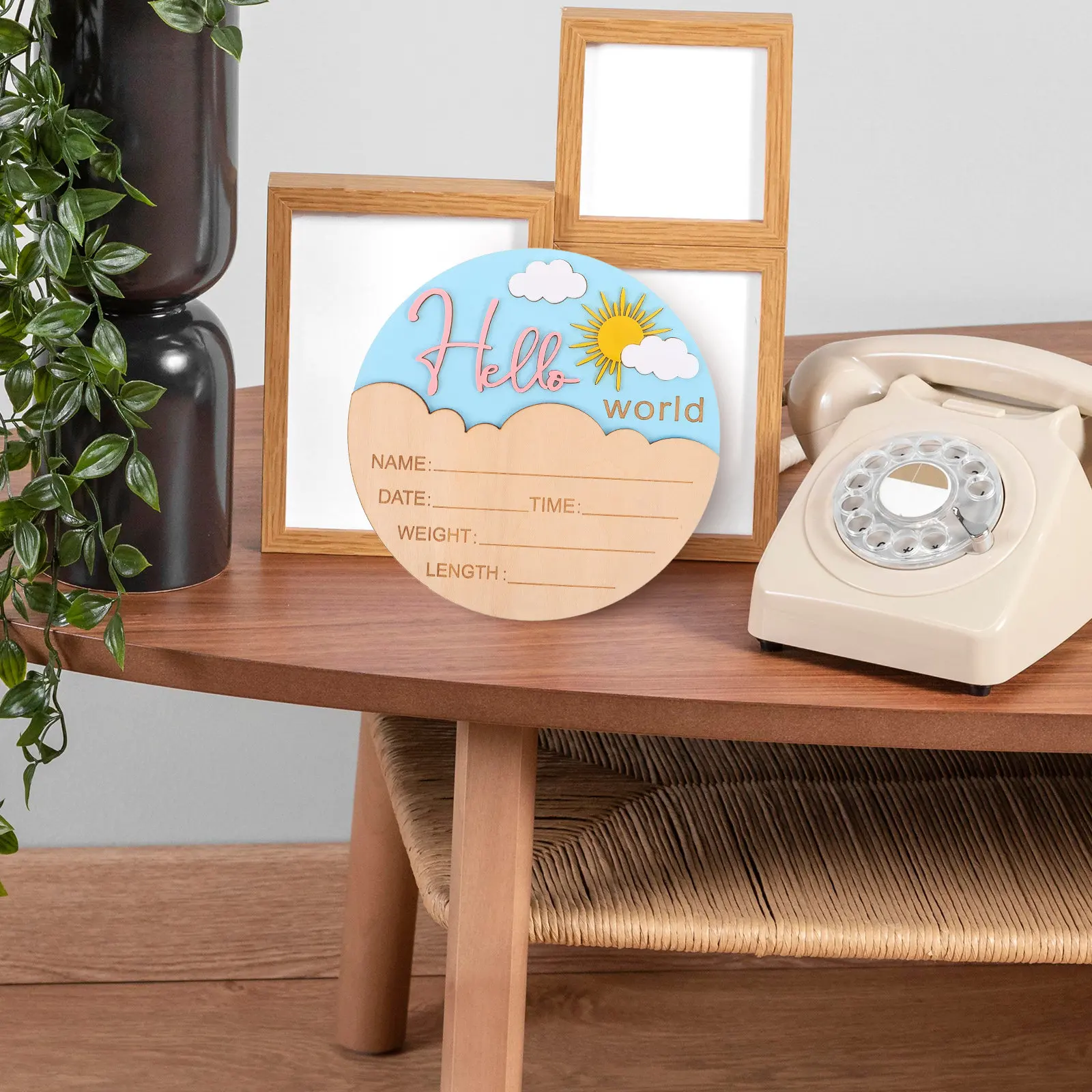Drewniana tabliczka z informac – Baby Nursery Keepsake recenzja i cena