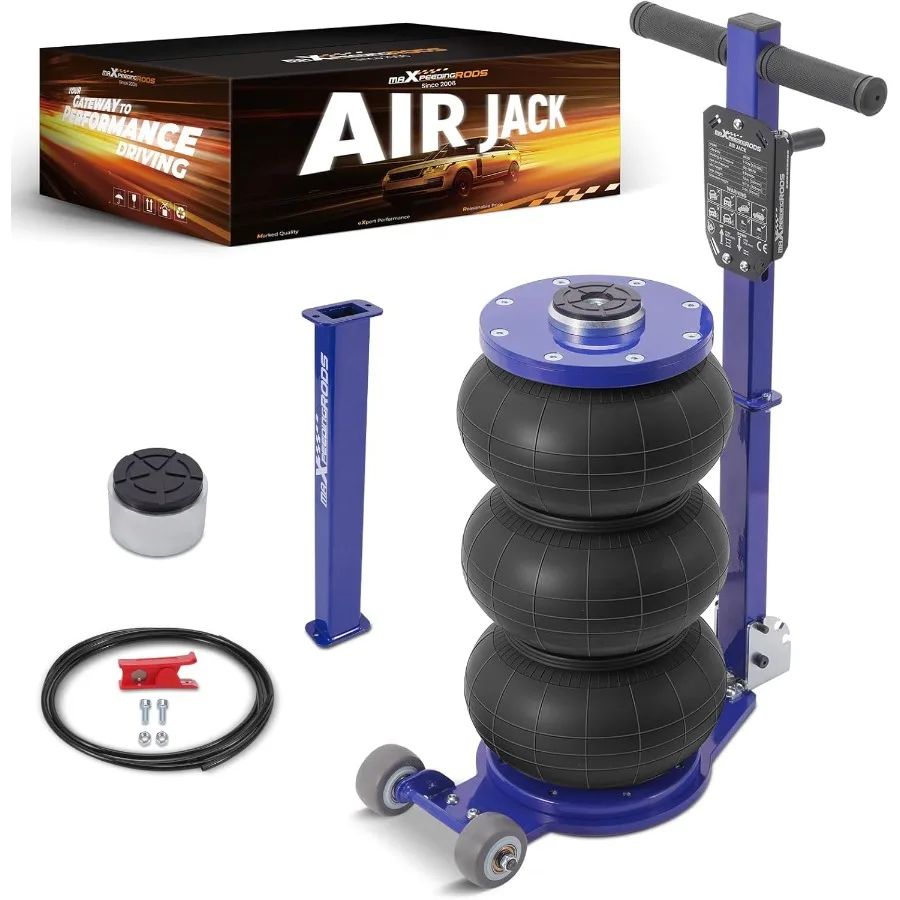 

5-тонный воздушный домкрат, 11000 фунтов, сверхмощный пневматический домкрат с регулируемой ручкой для пикапов, внедорожников, фургонов, ремонт гаража, диапазон подъема