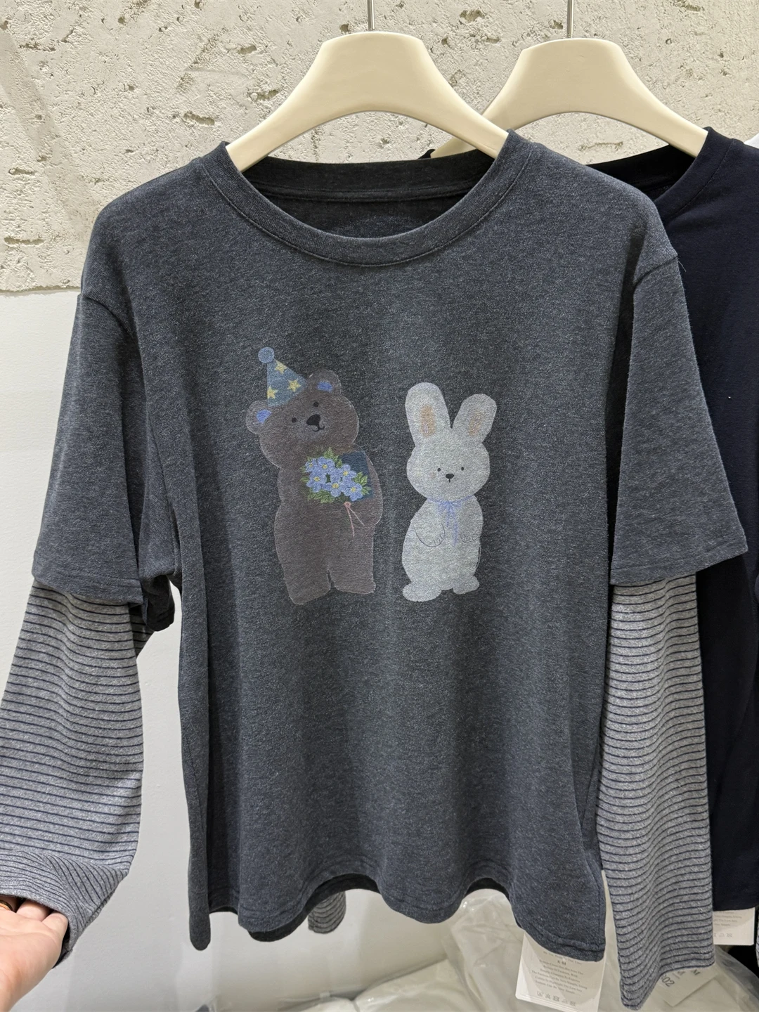 Koreaanse Sle Long Sve Cartoon Print Losse Casual Dames T-shirt Lente 2025, Nieuwe Faion Veelzijdige oulder Level Top