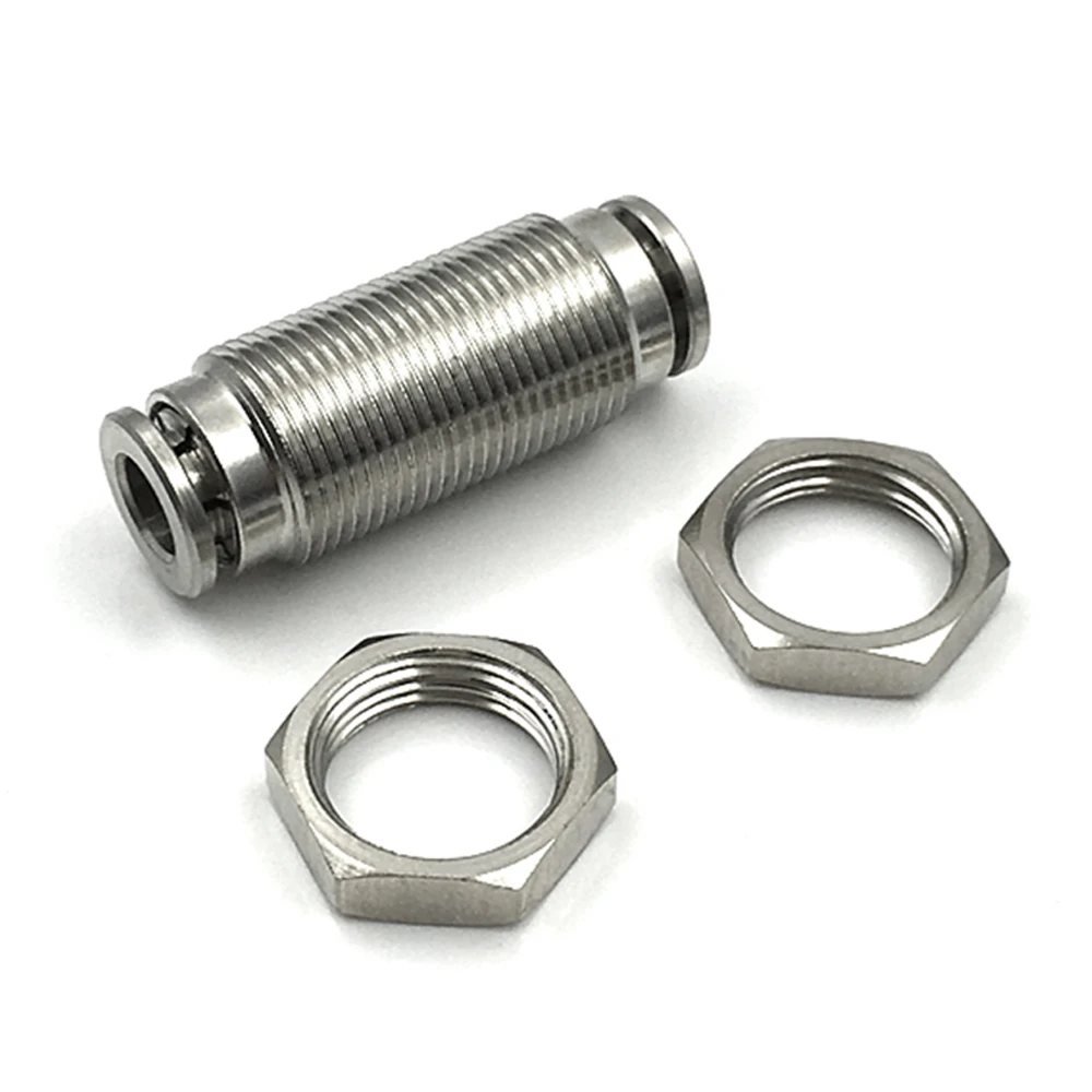 Pneumatic Quick Connector PM Partition Through Board Straight Through All Copper Nickel Plated PU Air Hose Quick Plug Connector