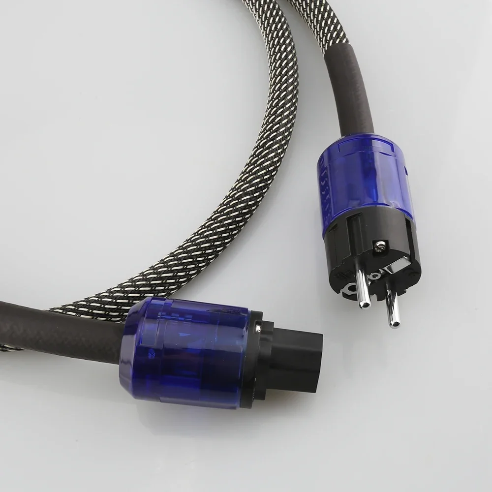 

High Quality Audiocrast P122 Power cable with DW49 P037E Schuko Power cable Rhodium carbon fiber fever EU AC power cable
