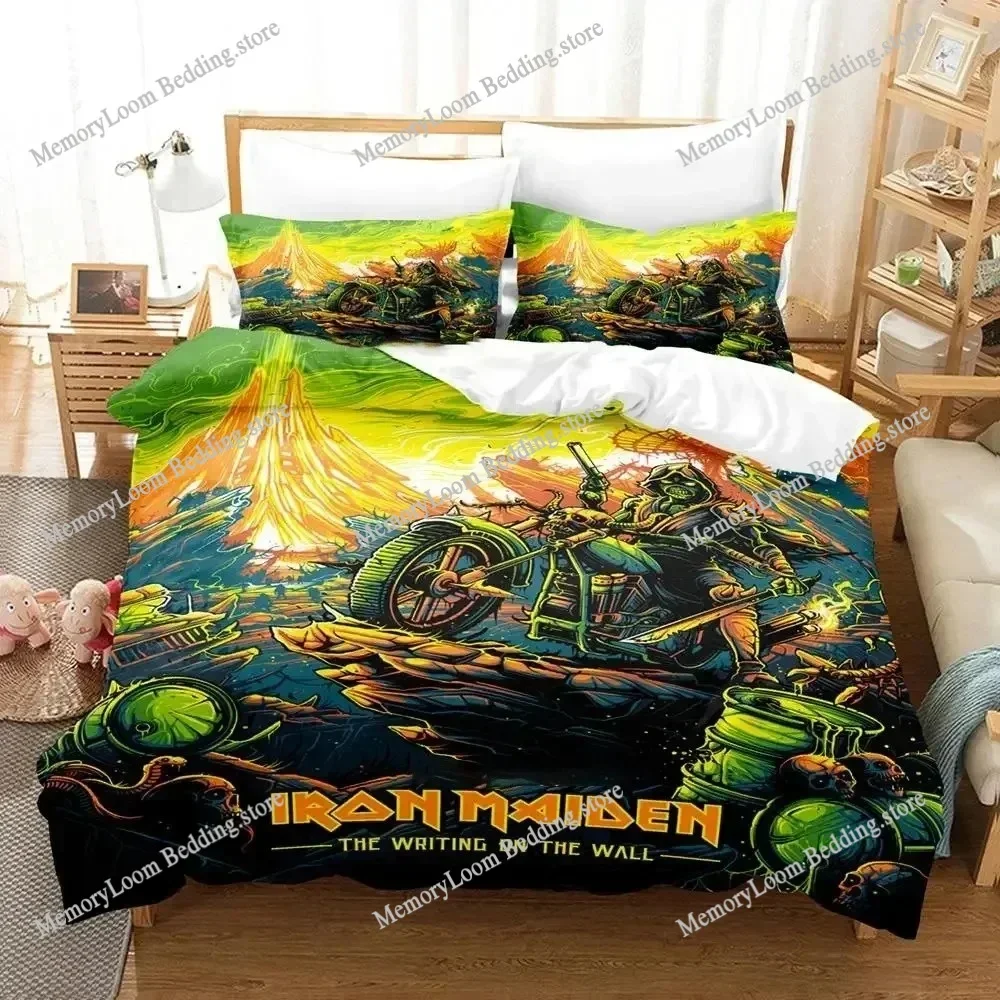 Singer Album Trendy Iron Heavy Metal Maidens Bedding Set Twin/Queen Size Duvet Cover Pillowcase Soft Cozy Home Textile Set
