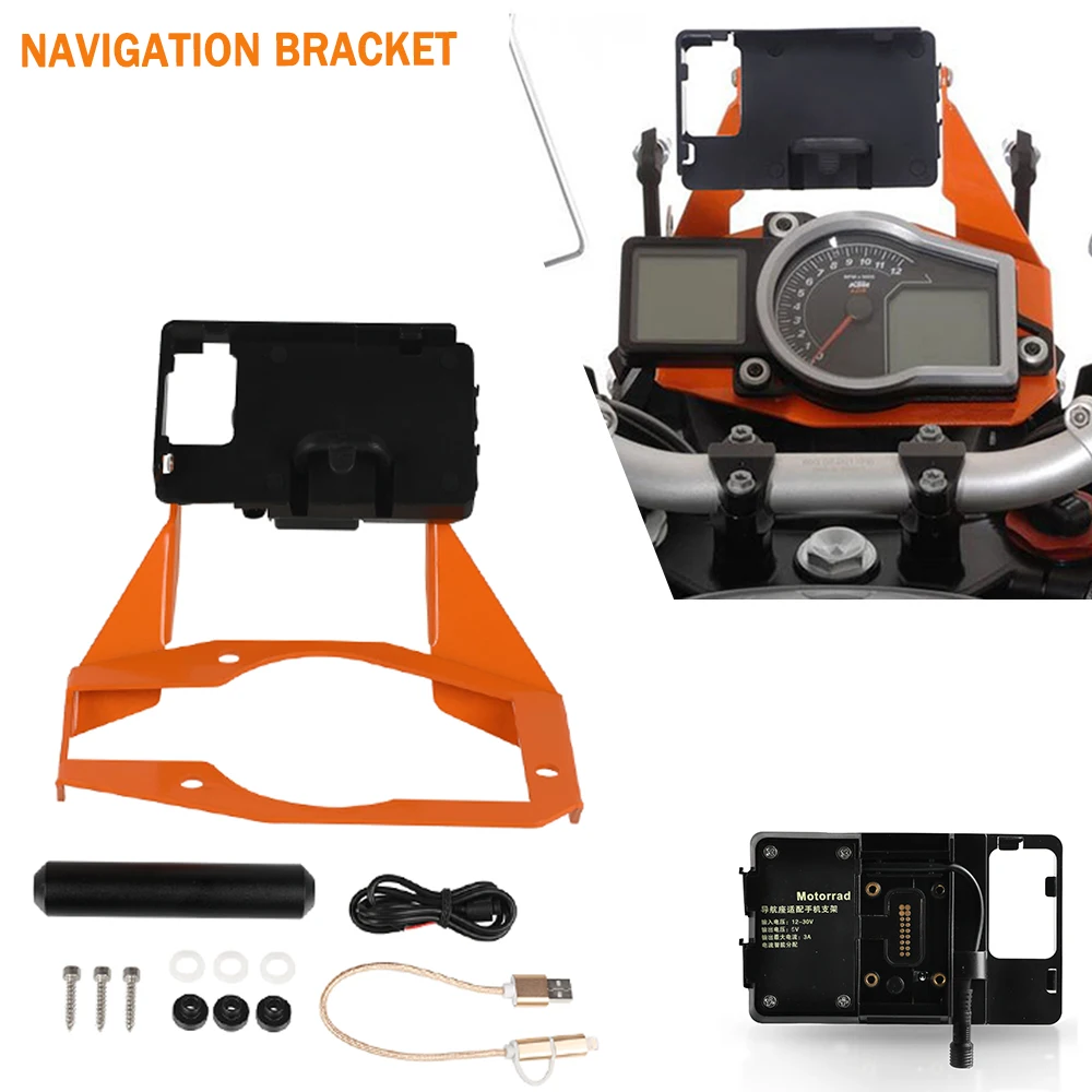 

For 1050 1090 Adventure R 2016-2021 Navigation Bracket Holder 1190 adventure R 2013-2021 GPS mounting adapter above instruments