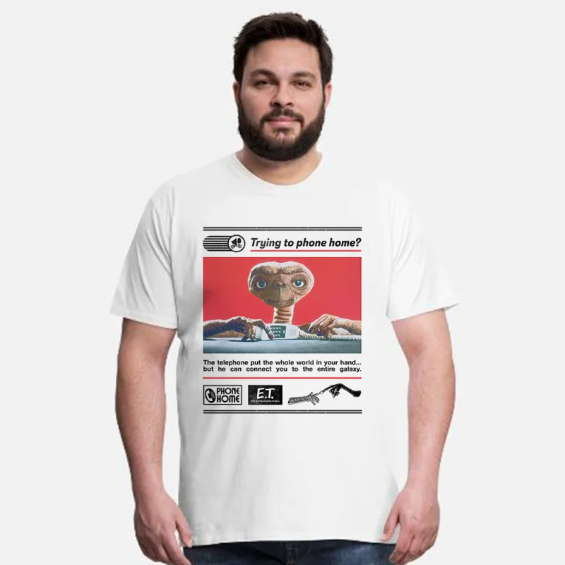 

E.T. The Extra-Terrestrial Trying To Phone Home Retro Alien Movie Graphic Tee for Sci-Fi Fans 100% cotton printed All size Tops