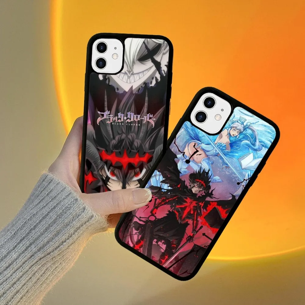 Black Clover Phone Case Silicone PC+TPU For For iPhone  11 12 13 14 15 16 Plus Pro Max Cover