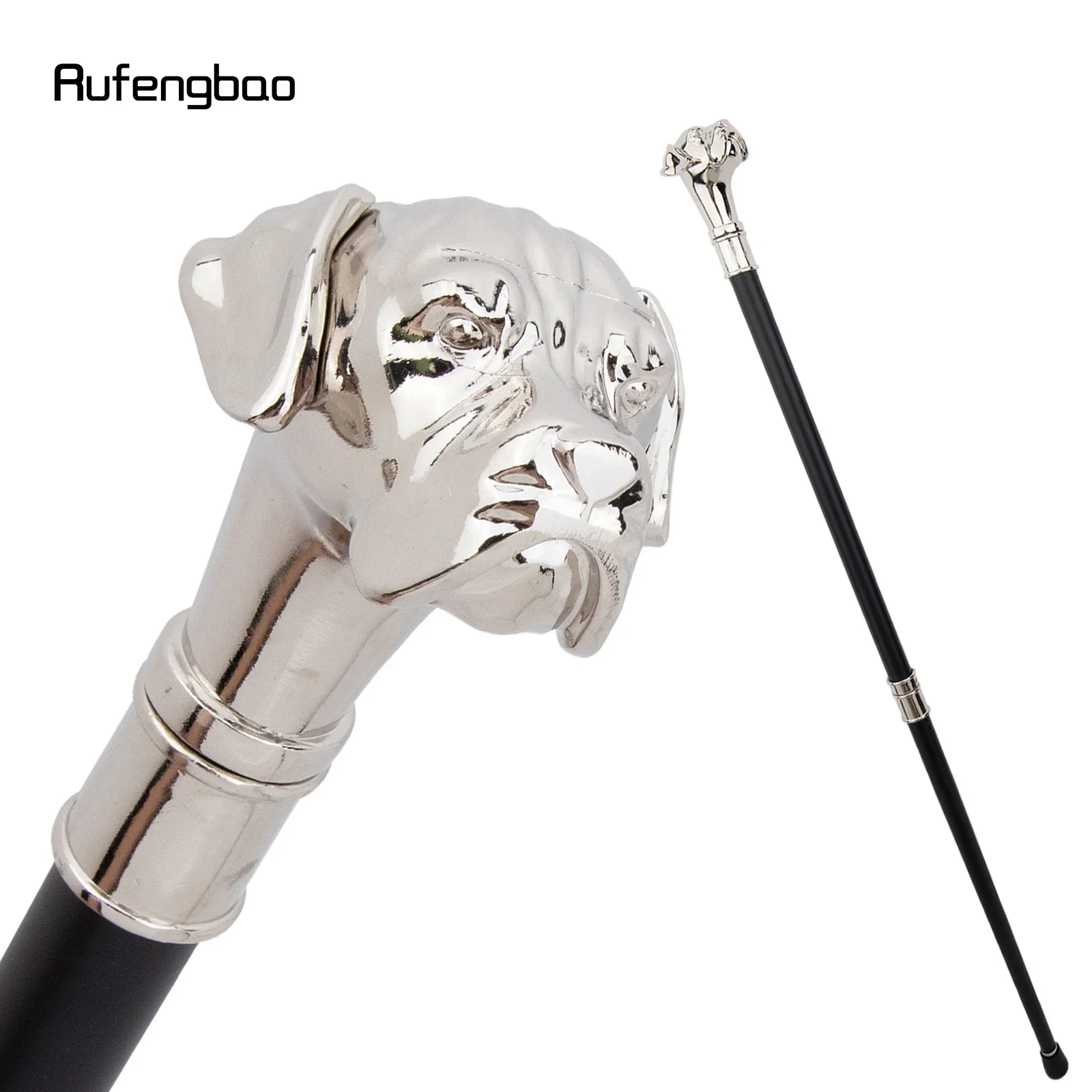White Dog Handle Luxury Pattern Pekingese  Luxury Stick Decorative Cane Elegant Fashion Cane  Performance stage Cane  92cm