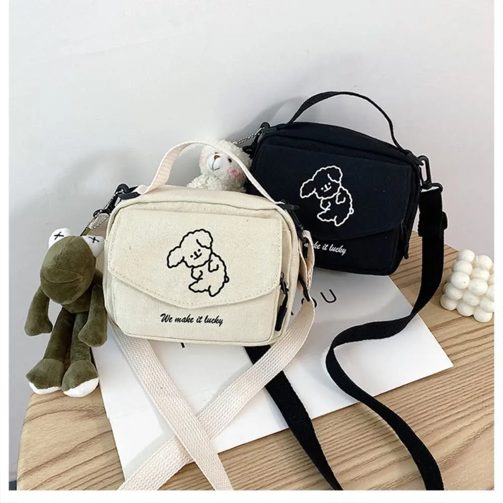 Canvas Shoulder Bag Cute Cartoon Dog Handbag Large Capacity Tote Bag Harajuku Style Underarm Bag for Women Girls