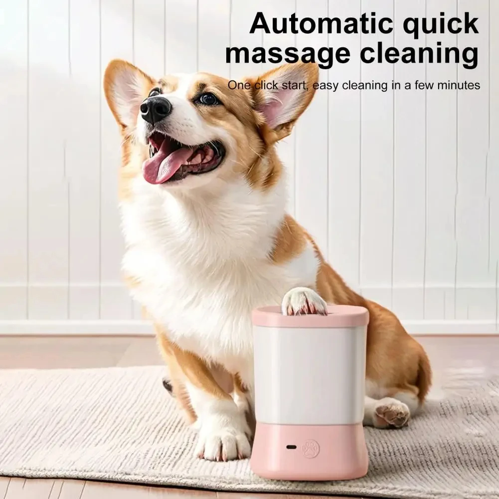 Automatic Dog Paws Cleaner Pet Foot Washer Cup Portable Low Noise Paw Cleaner for Small and Medium-Sized Dogs Cat Paw Cleaner