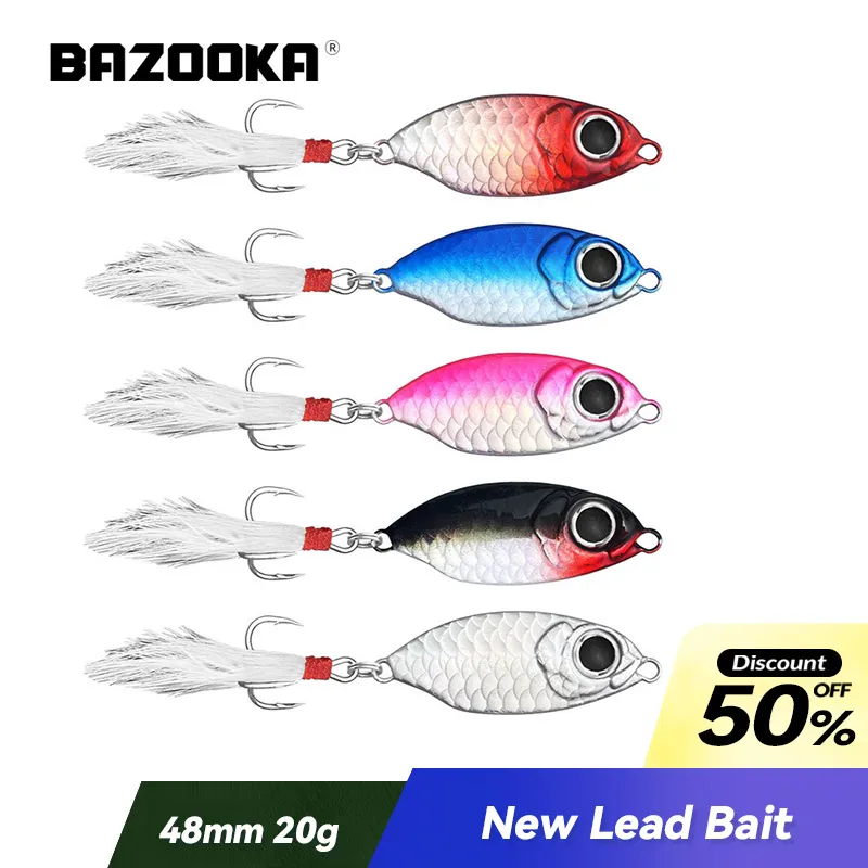 

5g10g15g20g Bazooka Rock Saltwater Bass Artificial Metal Lead Jig Fishing Lure Hard Bait Cast Hook Wobbler Pike Tackle