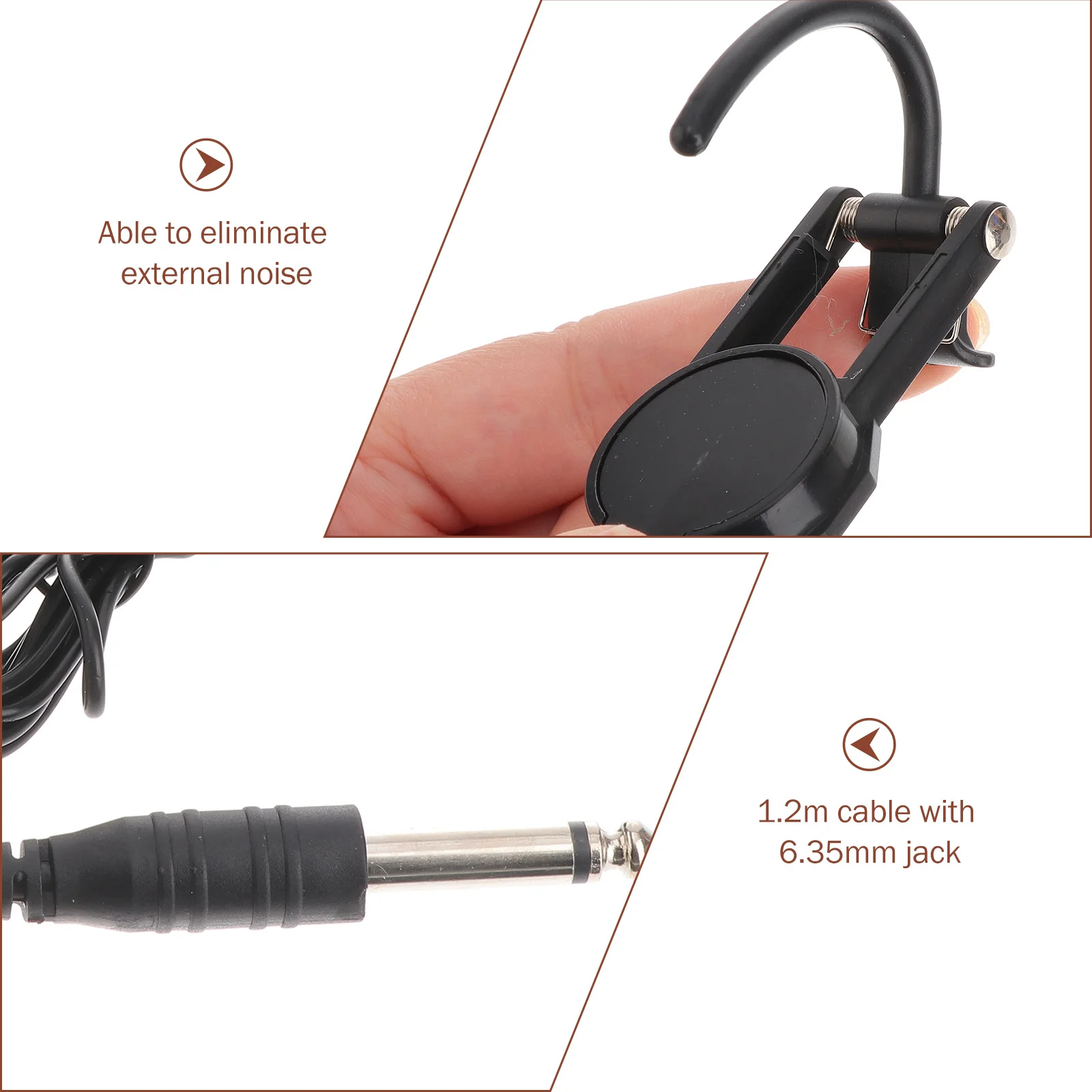 

Clip-On Pickup 6.35Mm Jack 1.2M Cable For Acoustic Guitar Violin Mandolin Ukulele Banjo Lute Soundhole Amplification