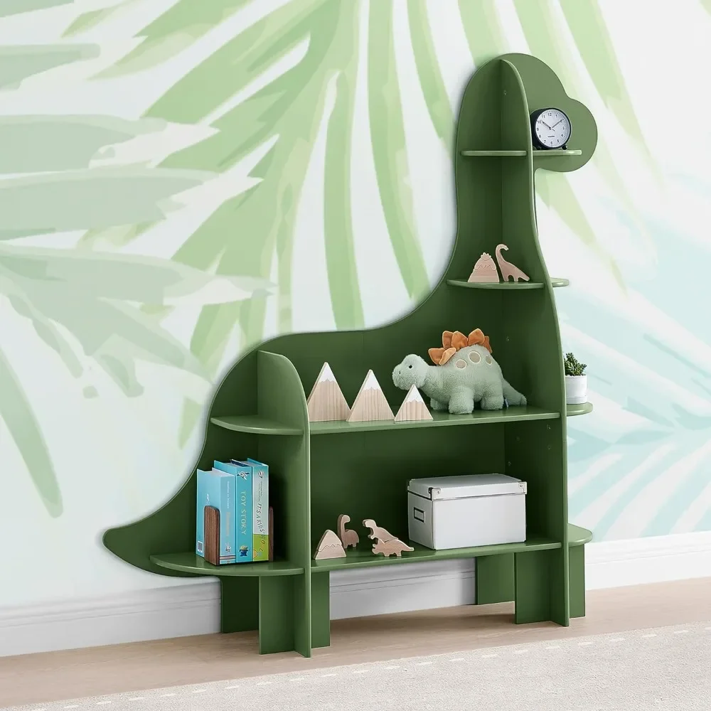 Children's Bookcase - Animal Shaped Children's Multi story Bookcase, Gold Certified, Fern Green, Children's Bookcase